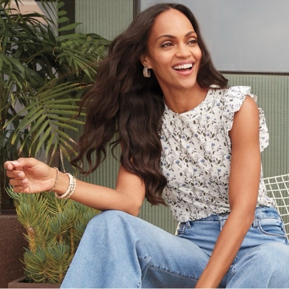 Nation LTD Tops - Nation LTD Paulette Floral Ruffle Tank Top Sleeveless Shirt Size S